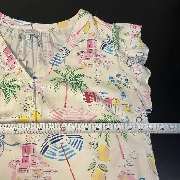 NWT Calypso St Barth Tropical Print Blouse Women’s Plus Size 1X Resort Vacation - Picture 7 of 8